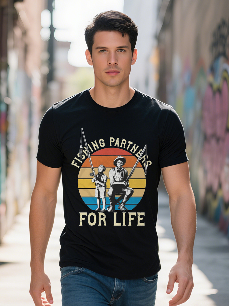 Men s Casual Round Neck T Shirt Knit Fishing Parers Life Graphic Print Multi Color Retro Design Summer Wear Gift for