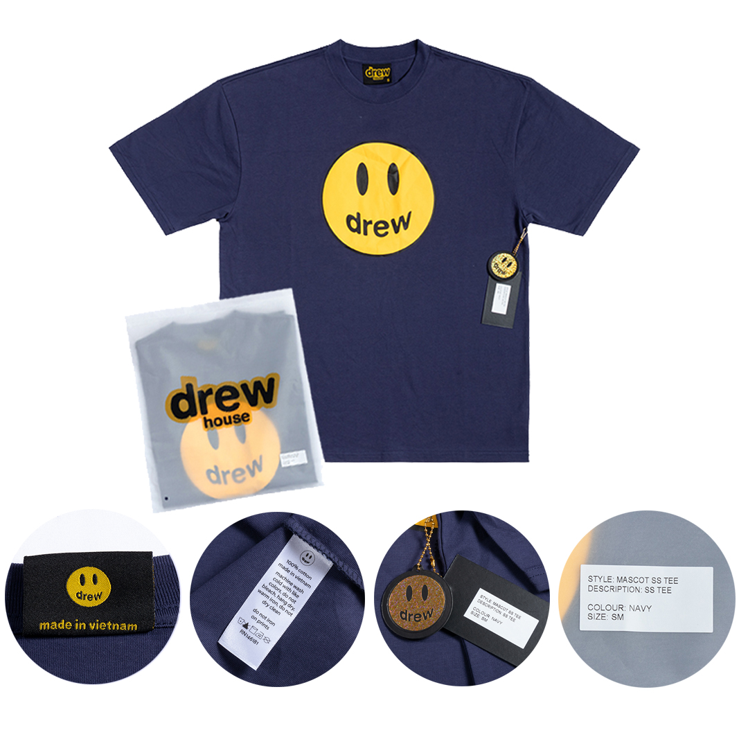 Drew House Designer luxury T shirt men's and women's T-Shirts Smiling-face print
