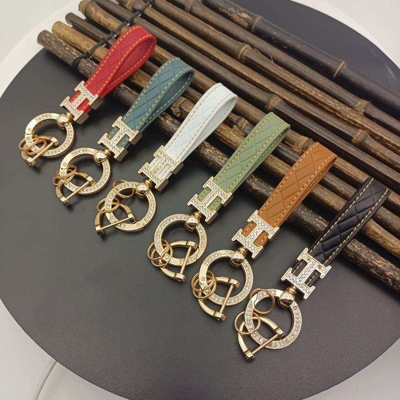 Dia-Encrusted Car Metal Spring Chain Accessories Bag Hardware Keychain Pendant