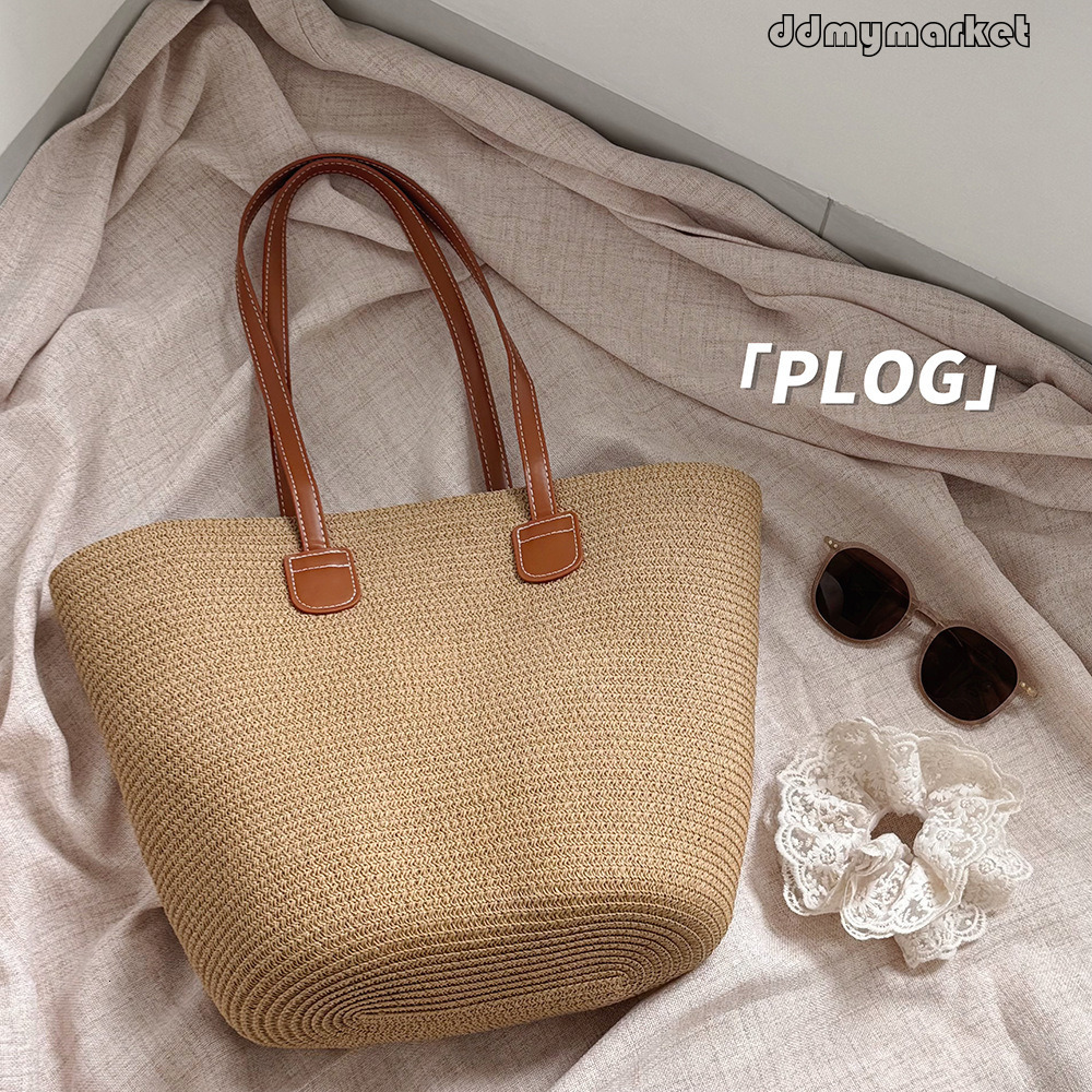 2025 New Summer Beach Travel Fashion Commuter Tote Straw Handbag Large Capacity Women's Bag ddmymarket