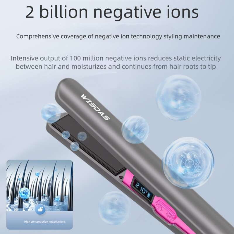 Rechargeable Wireless Negative Ion Hairstylist with USB Charging - Curl and Straight Perm