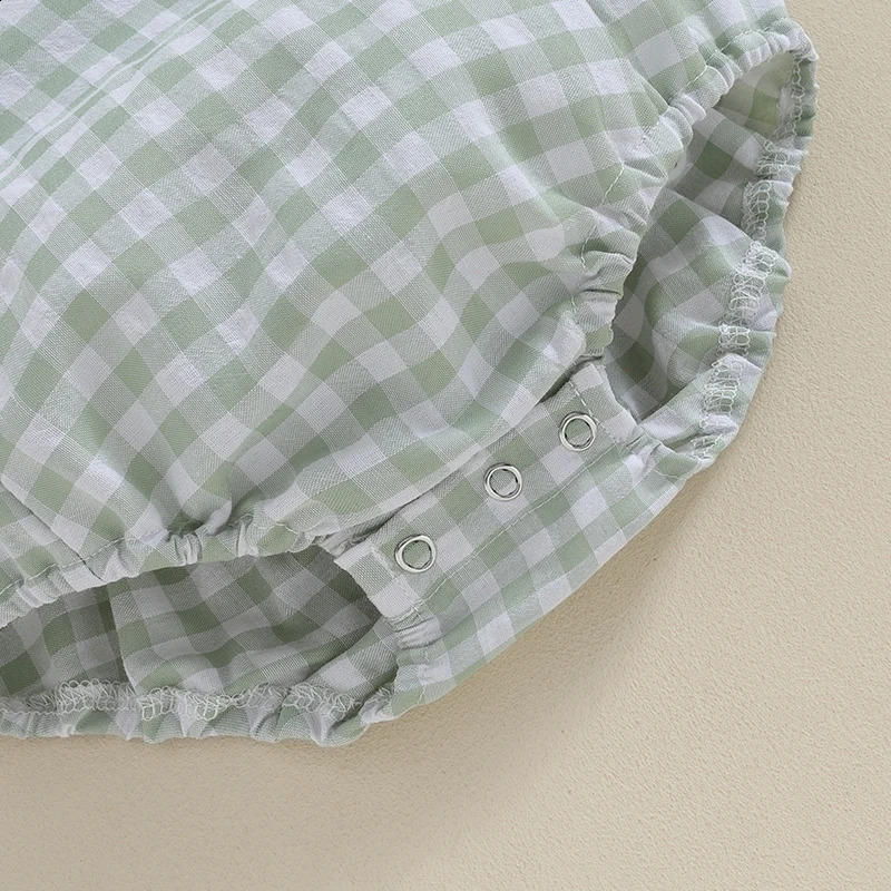 Summer Toddler Baby Girls Boys Overalls Romper Casual Sleeveless Plaid Stripe Print Jumpsuit Fashion Infant born Clothes 250812