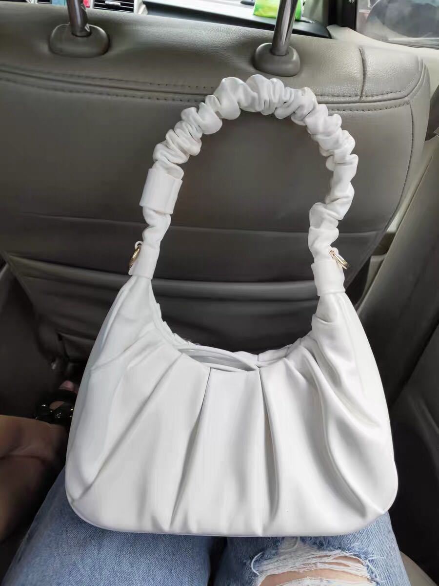 Women's 2024 Niche Design Horn Pleated Textured Baguette Underarm Cloud-like Single Shoulder Crossbody Bag ddmymarket