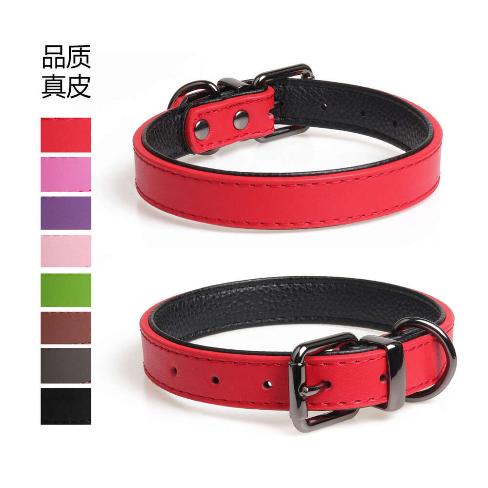 2025 new Jinjite New High-Quality Genuine Pet Soft Double-Layer Leather Collar