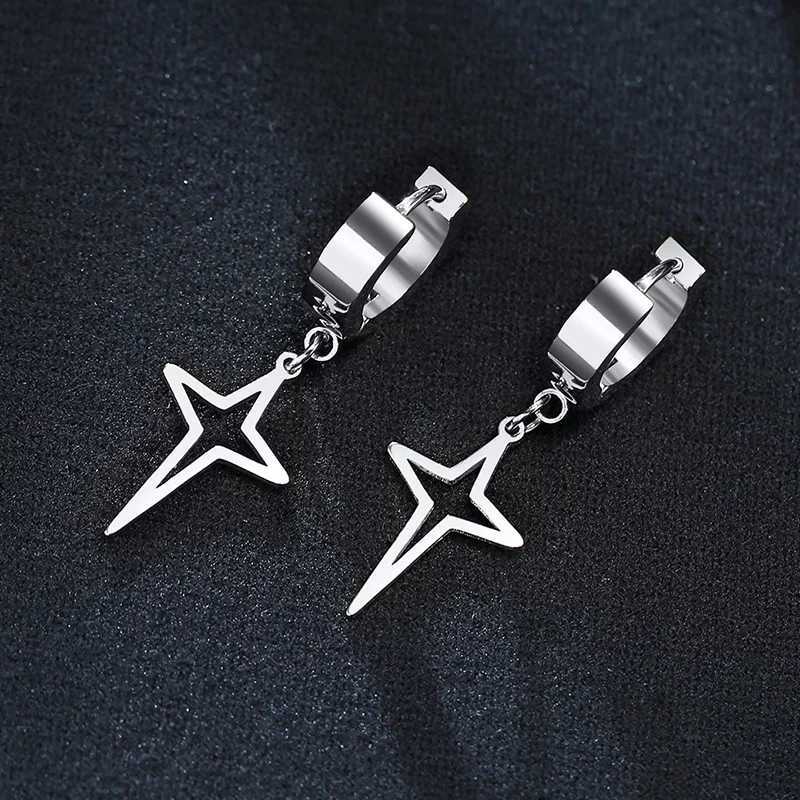 Star HoopStainless Steel Star Earring Polaris Dangle Hoop Earring Stars Charm Earrings For Men Women Jewelry Y250812