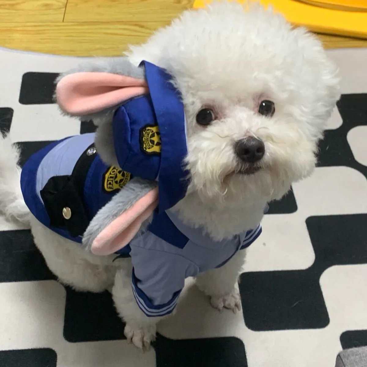 Dog Bunny Police Officer Costume Hat Sets Halloween Funny Cat Cosplay Pet Clothes Kawaii Rabbit Role Play Dog Cat SuppliesXJ250813