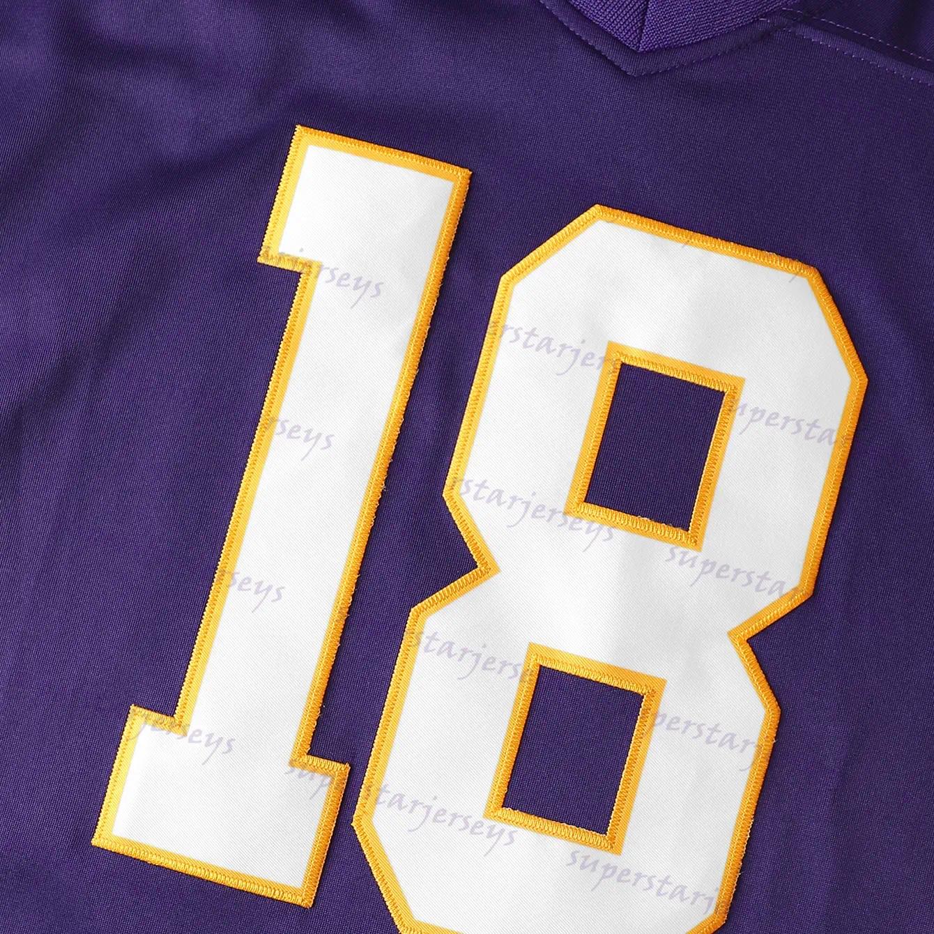 Personalized Custom Football Jersey Jefferson McCarthy Moss Darnold Addison Hockenson Smith Men Women Youth Embroidered Letter Number Desgined Polyest
