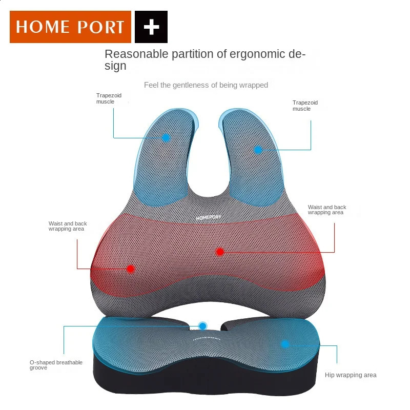 Memory Foam Seat Cushion Orthopedic Pillow Coccyx Office Chair Cushion Support Waist Back Pillow Car Seat Hip Massage Pad Sets 250811