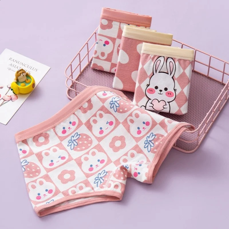 Girls Korean Cotton Three Panties 3PCS Childrens Noncardboard Boxer Briefs Elementary School Students 250812