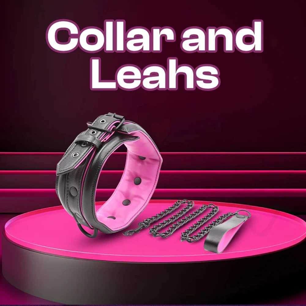 Dark Hug Bondage Set Deluxe Restraint Handcuffs Collar Ankle Cuffs Adjustable Soft Sponge Fashion and Premium Couple Sex Set W250813