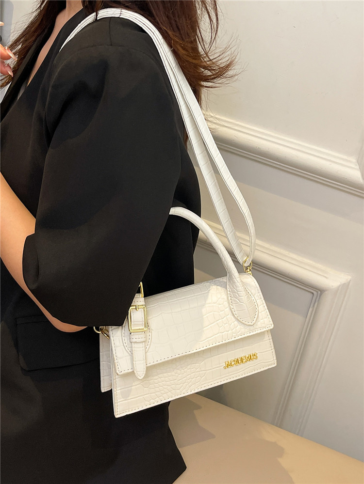 Designer European and American Trendy Letter Handheld Small Square Bag 2025 New Versatile Crocodile Pattern Shoulder Bag Casual Bag free shipping