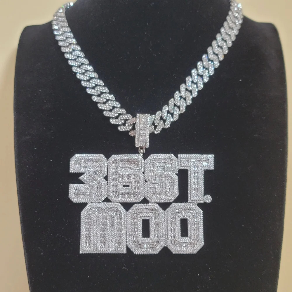 Custom Square Baguettecz Name Pendant Personalized Number Or Letter Necklace Chain For Him Her Birthday Gifts Hip Hop Jewelry 250812