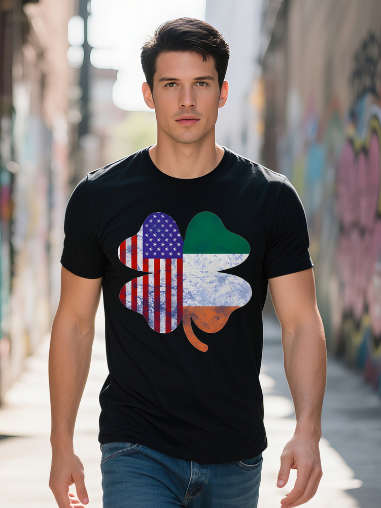 Men S Casual Crew Neck T-Shirt with Patriotic D Elephant Print American Flag Leopard Design Soft Breathable Perfect