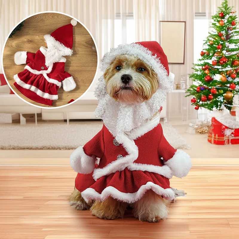 New Christmas Warm Plush Dog Jumpsuit Clothes for Small Medium Dogs Cats Overalls Puppy York Chihuahua Pet Supplies XJ250813