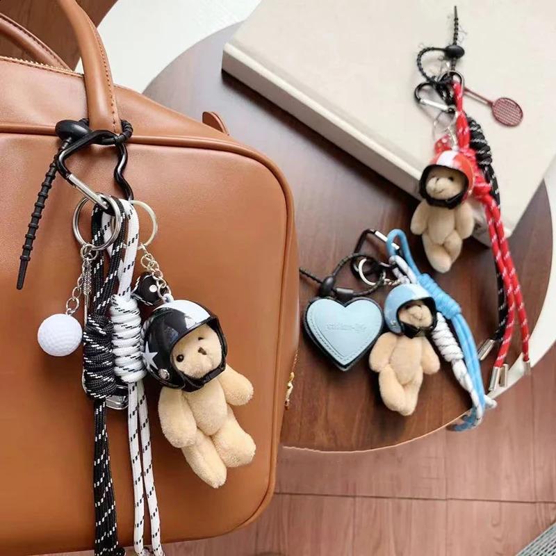 Bag Accessories Rope Hanging Accessories DIY Personalized keychain Cartoon Pattern Helmet Bear Animal Charm Bag 250811