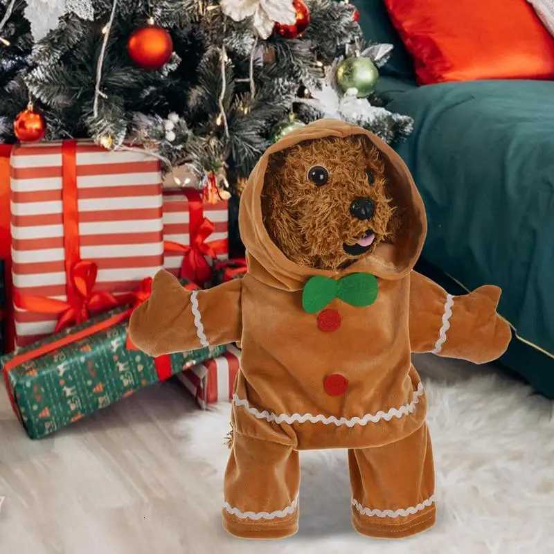 Dog Gingerbread Costume Soft Puppy Costume Hoodie Gingerbread Man Pet Puppy Cat Stand Up Costume For Cats Dogs Puppy Pets XJ250813