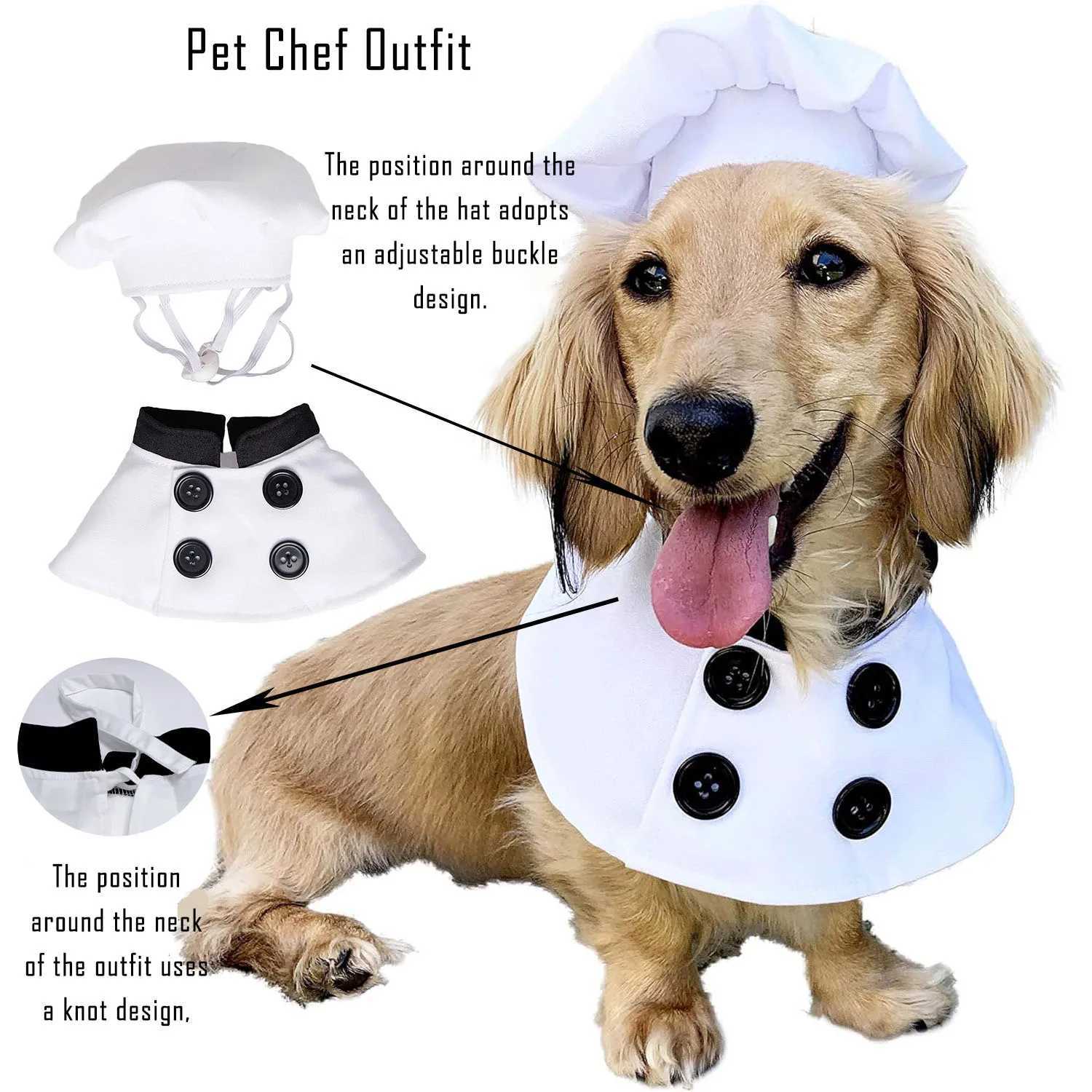 Dog Chef Costume Dog Chef Hat Dog Chef Clothes Dog Red Scarf Halloween Holiday Dog Clothes Halloween Costumes Small Medium Dogs XJ250813