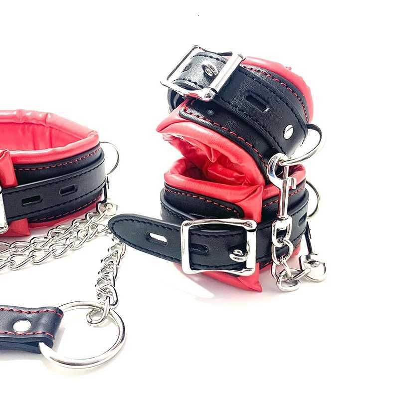 BLACKWOLF Premium BDSM Restraint Set Luxury Restraint BDSM Set Luxury Handcuffs Collar Leash Ankle and Handcuffs Submissive Wris W250813