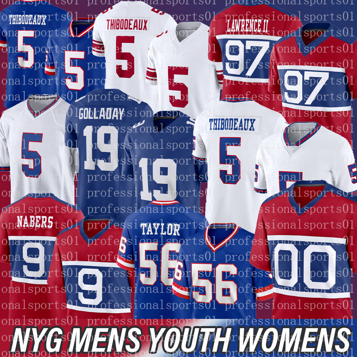 New York city ny Giantss jersey Abdul Carter Malik Nabers Brian Burns Russell Wilson Kayvon Thibodeaux Dexter Lawrence II Taylor Strahan Football Jerseys