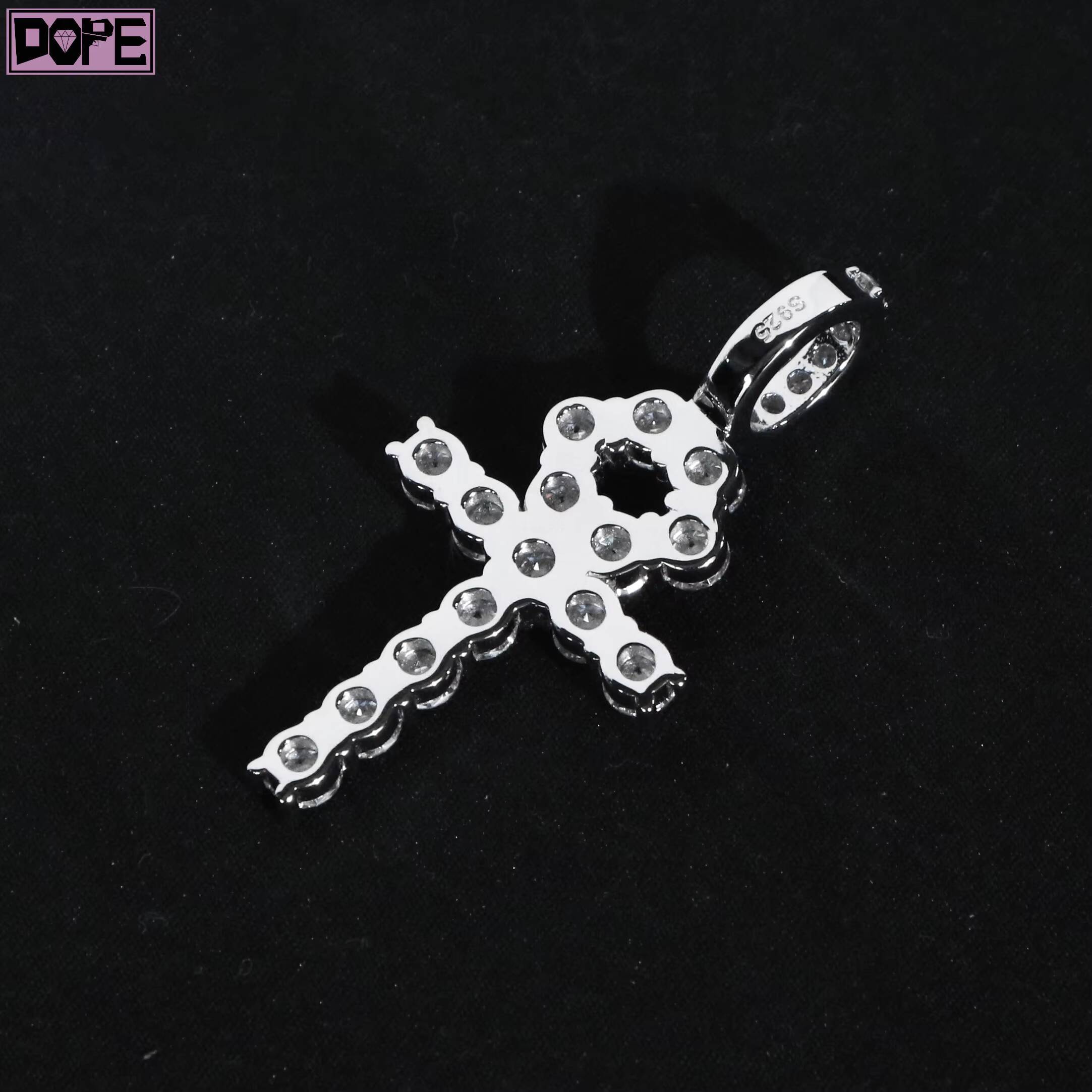 Hiphop Small Ankh Mossanite Cross Pendant 925 Silver Iced Out VVS Custom Moissanite Pendant
