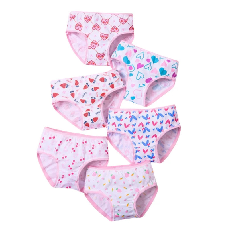 12pcs Lot Baby Girls Briefs Cartoon Underwears Children Panties Short Underpants Kids for 112 Years 250812
