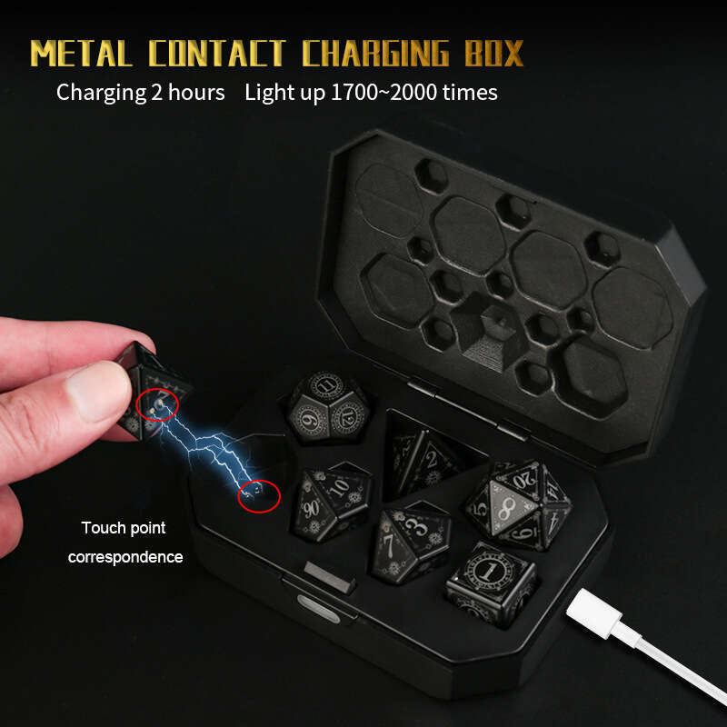 New Dungeons and Dragons Luminous LED Touch Charging DND Pattern Dice Set