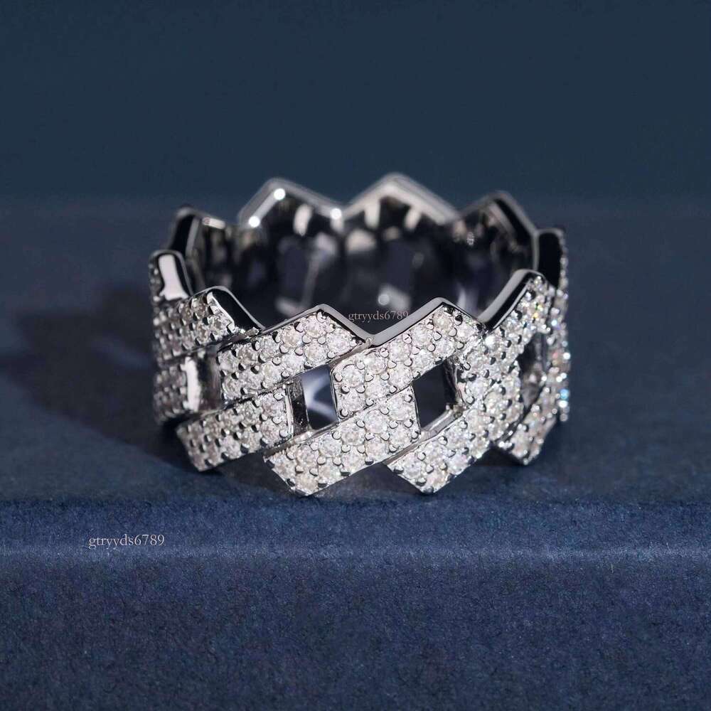 American Local Men's Cuban Passes Tester Hip Hop Ring Silver Silicon Stone