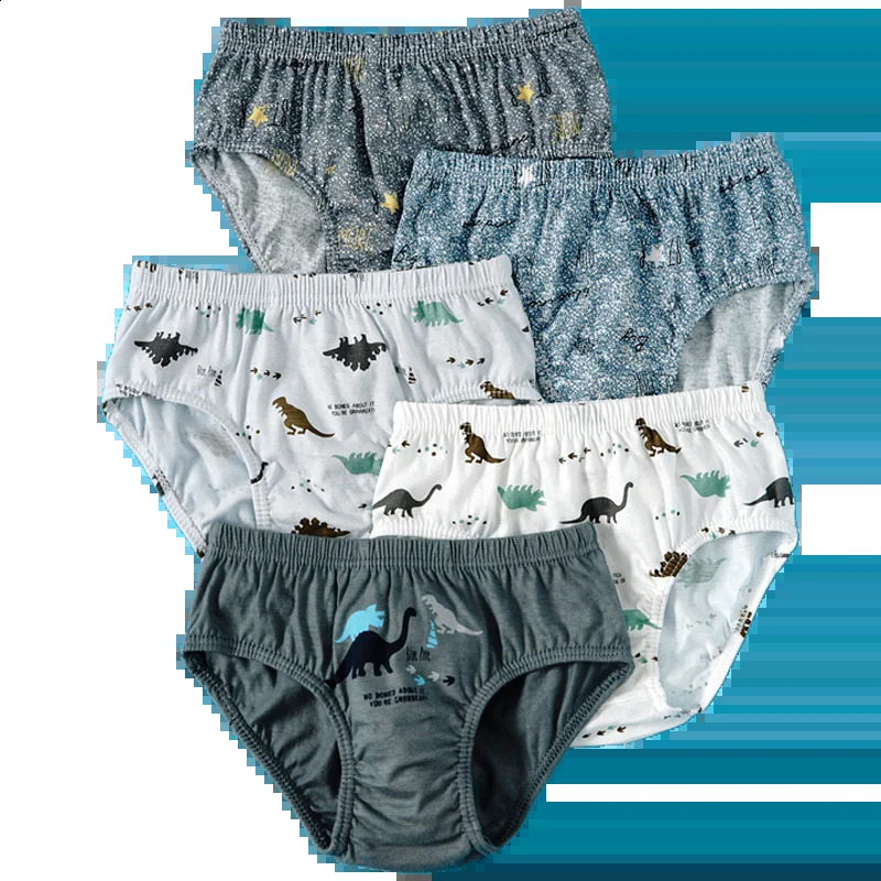 5Pcs Childrens Triangle Underwear Dinosaur Child Boys Briefs Washable Breathable HighQuality Cotton Kids Underpants Age 312 250812