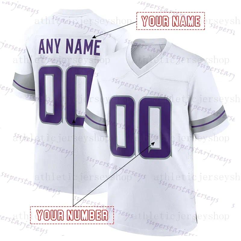 Personalized Custom Football Jersey Jefferson McCarthy Moss Darnold Addison Hockenson Smith Men Women Youth Embroidered Letter Number Desgined Polyest
