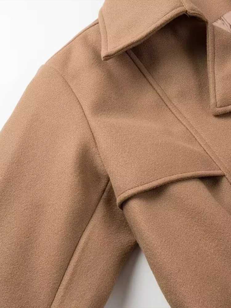 New Autumn Womens Clothing European and American Style French Design Sense Fashionable Versatile Casual Style Long Woolen Coat Z250813