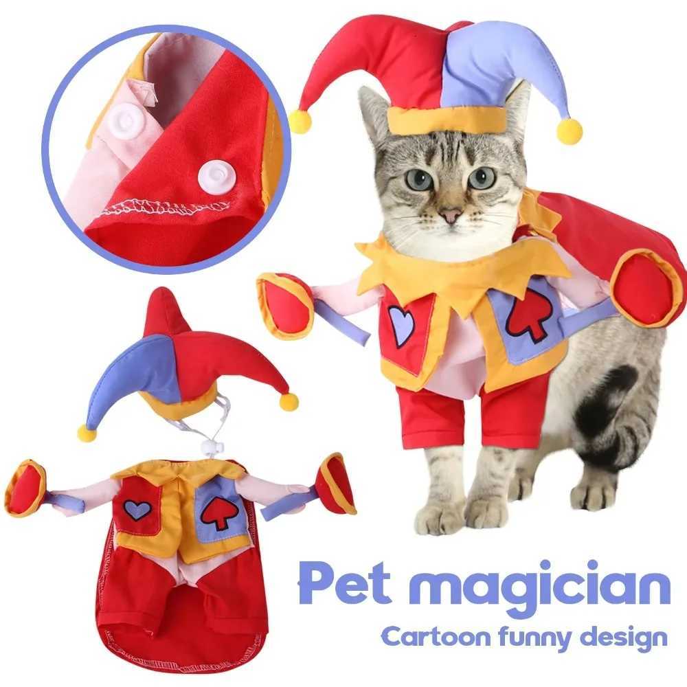 New Clown Joker Dog Cat Costumes Christmas Novelty Pet Halloween Cosplay Apparel Accessories Dress Hoodie for Puppy Dogs XJ250813