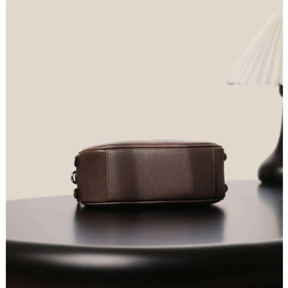 New Simple 2025 Spring Flap Saddle Small Cow Suede Leather Women Shoulder Crossbody Bag 2 Main Pockets Delicate Handbag
