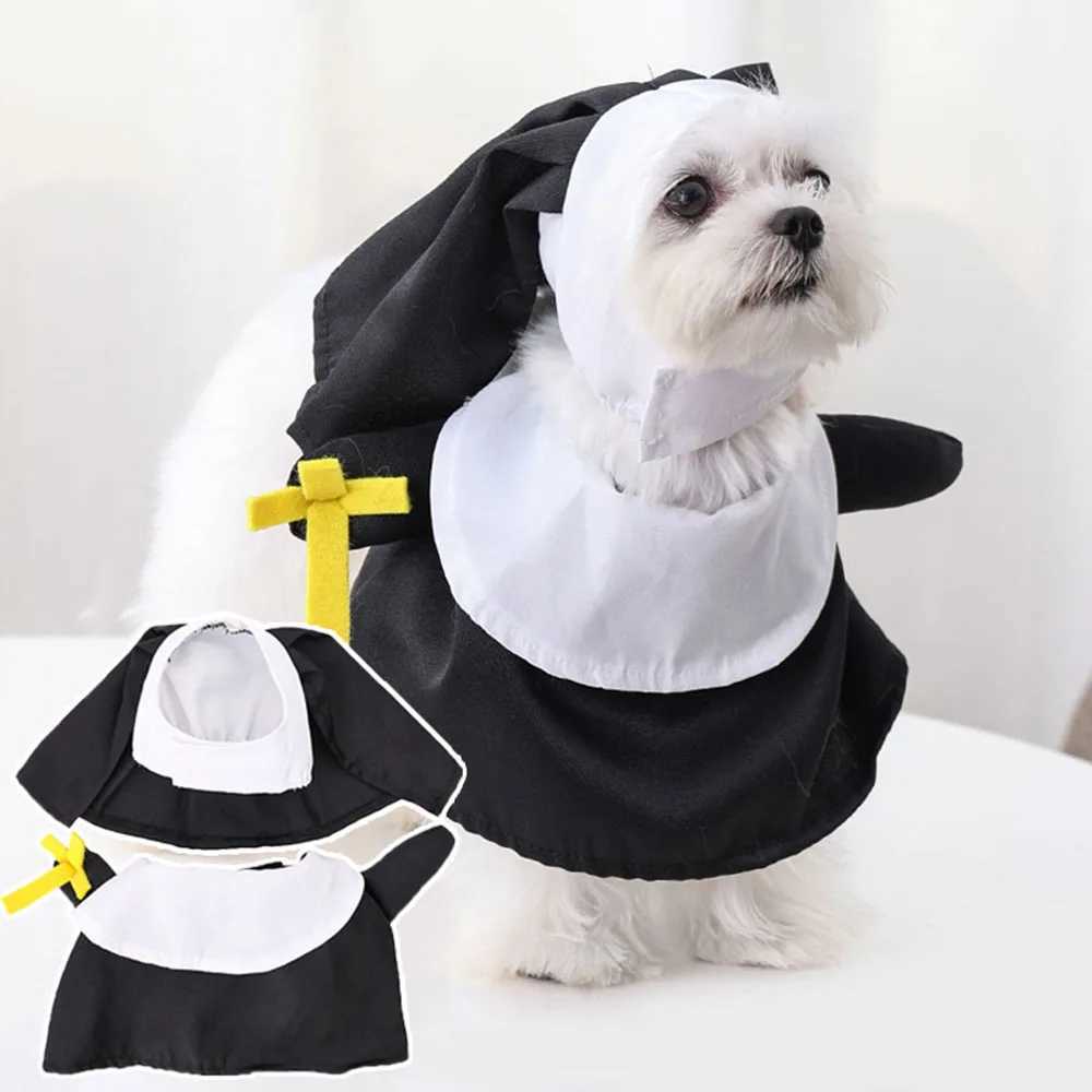 3D Halloween Dog Dress Up Clothes Pet Costume Set Dog Transformation Clothes Nun Style Cat Dress Cosplay Nun Headwear Dog Clothes XJ250813