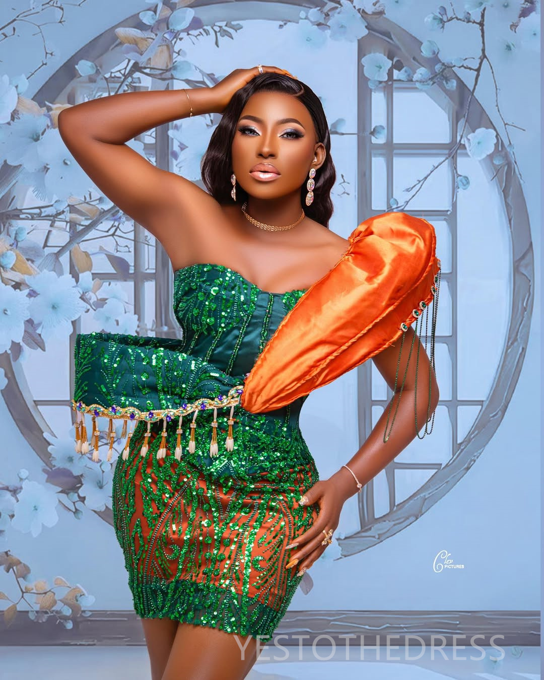 2025 Aso Ebi Green Cocktail Dresses For Women Short Mini Dress One Shoulder Appliqued Lace Tassel Homecoming Dresses Mini Gown For Nigeria Black Girls