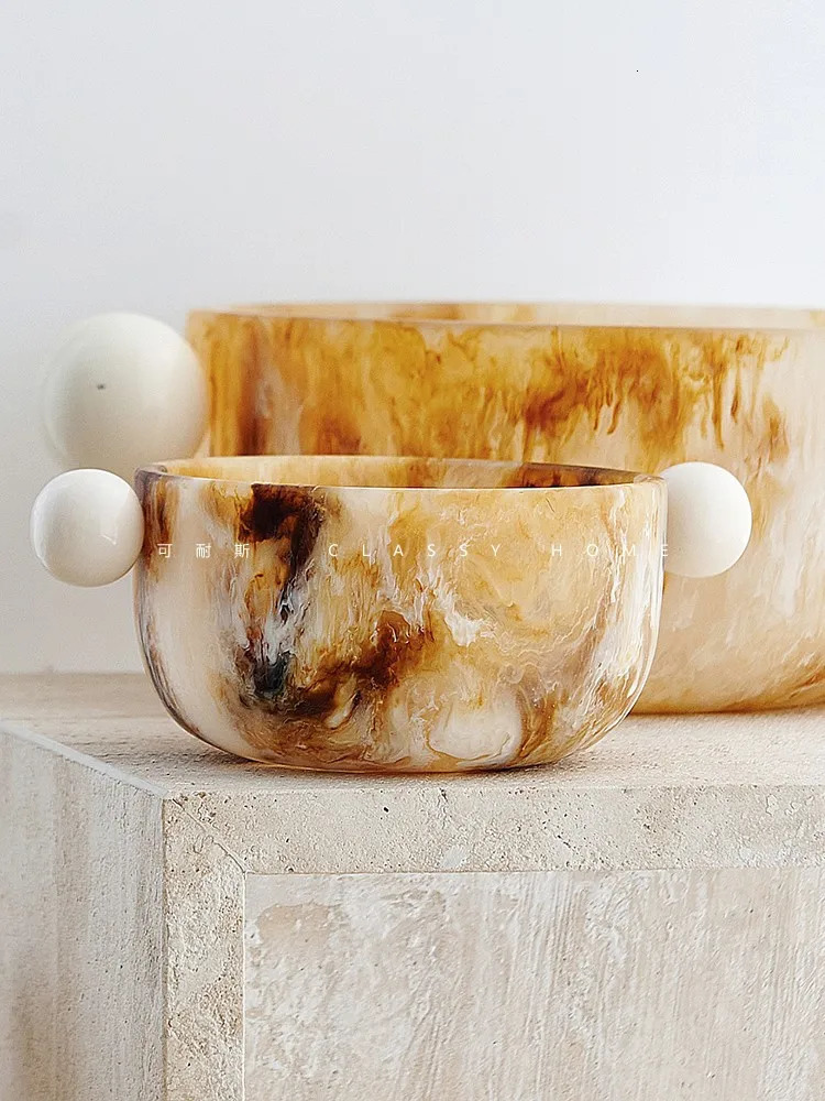 WabiSabi Desktop Decoration Tray Bowl Fluid Resin Jewelry Box Home decoration Storage Ornaments 250813