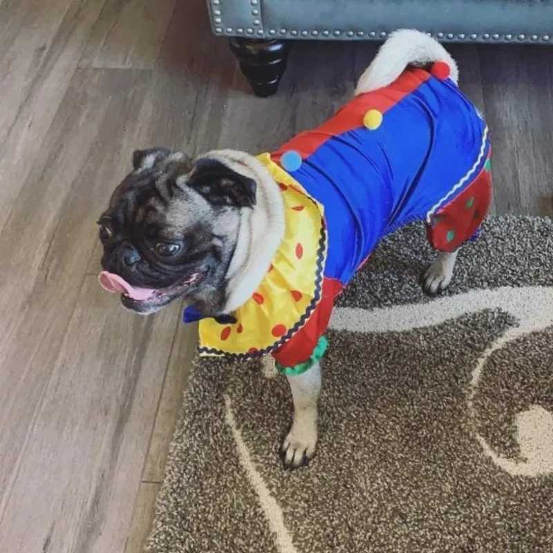 Pet Dog Clown Costume with Hat Halloween Cosplay Party Cat Clown Costume Funny Pet Circus Outfit Christmas Durable Dog Apparel XJ250813