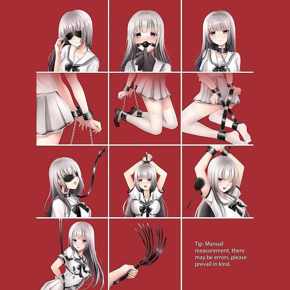 11 Pcs BDSM Leather Bondage Sets Restraint Kits Bondage Gear Accessories for Women and Couples Adult Sex Toy W250813