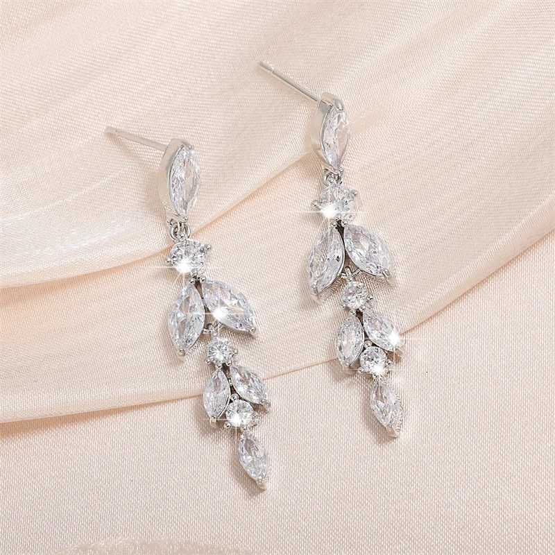 ZAKOL 2023 New Shiny Marquise Zircon Bridal Earrings AAA Cubic Zirconia Charming Design Drop Earring for Women Wedding Y250812