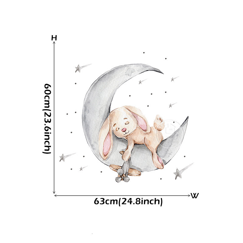 Cartoon Ins Wind Moon Star Cute Bear Self Adhesive Wall Stickers Home Children's Room Decoration Stickers