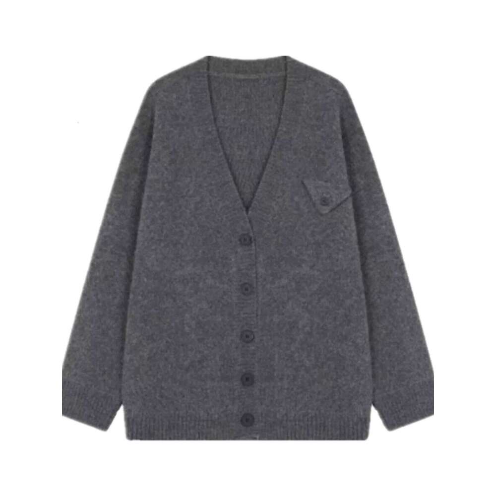 Korean Cashmere Knit Cardigan Mid-Length Female Spring And Autumn Loose Sweater Coat Temperament Wool Outside MDNG 250730 20250811