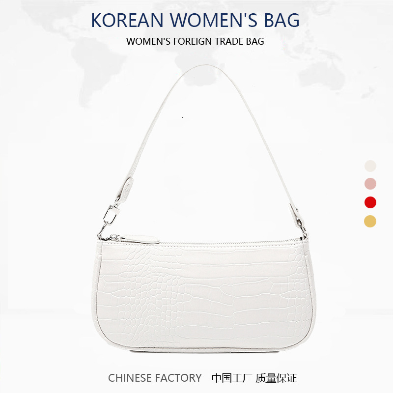 designer bag French Fashion Underarm Bag for Women 2025 Luxury bag New High-End Crocodile Pattern Baguette Bag Retro Large Capacity Handbag