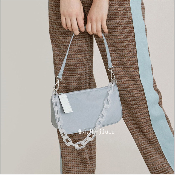 Korean Niche Designer Handbag JENNIE Style Underarm Acrylic Chain Shoulder Baguette Bag ddmymarket