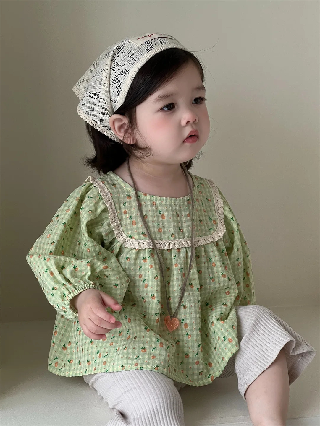 Autumn Baby Long Sleeve Loose Shirts Cotton Girls Cute Sweet Print Blouse Toddler Casual Plaid Tops Infant Clothes 250812