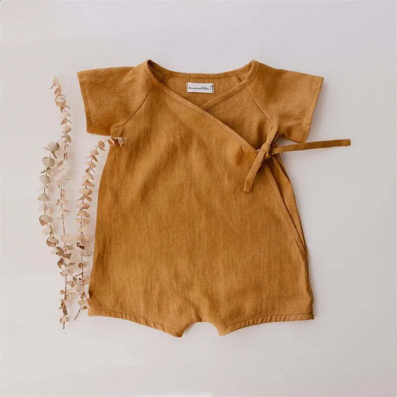 Linen Cotton Baby Boys Rompers Summer Infant Bodysuit Casual born Girls Jumpsuit Toddler Overalls 024m 250812