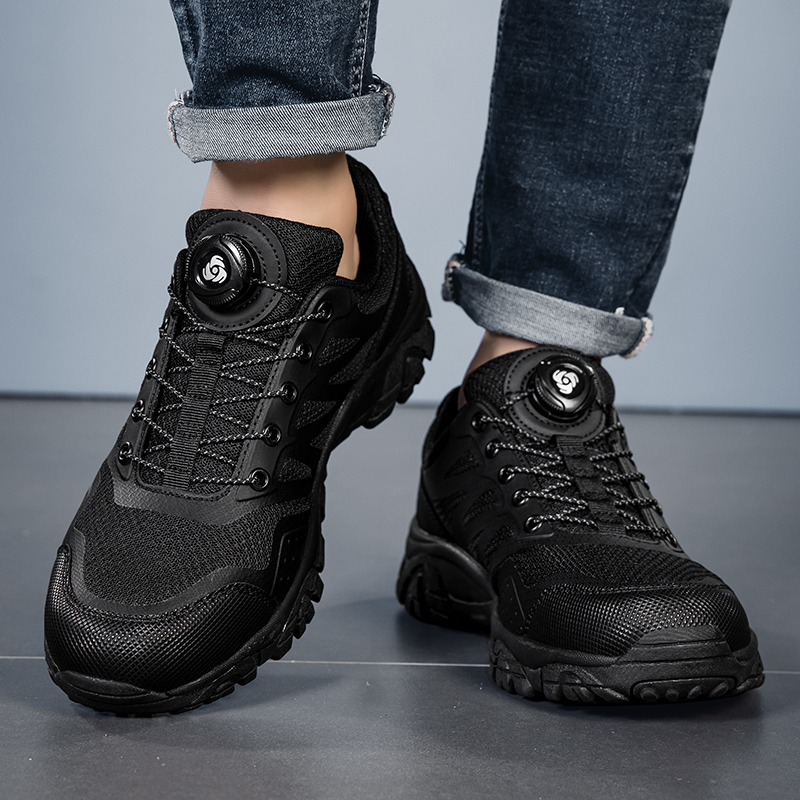 Summer new breathable lightweight black low-top outdoor duty training shoes