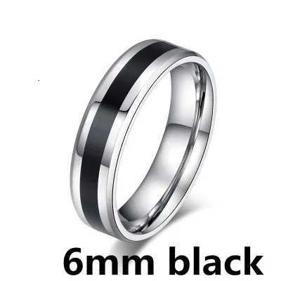 Stainless Steel Rings Classic Alliance Wedding Rings for Women Men in Black Silver Color Couple Jewelry Promise Band W250812