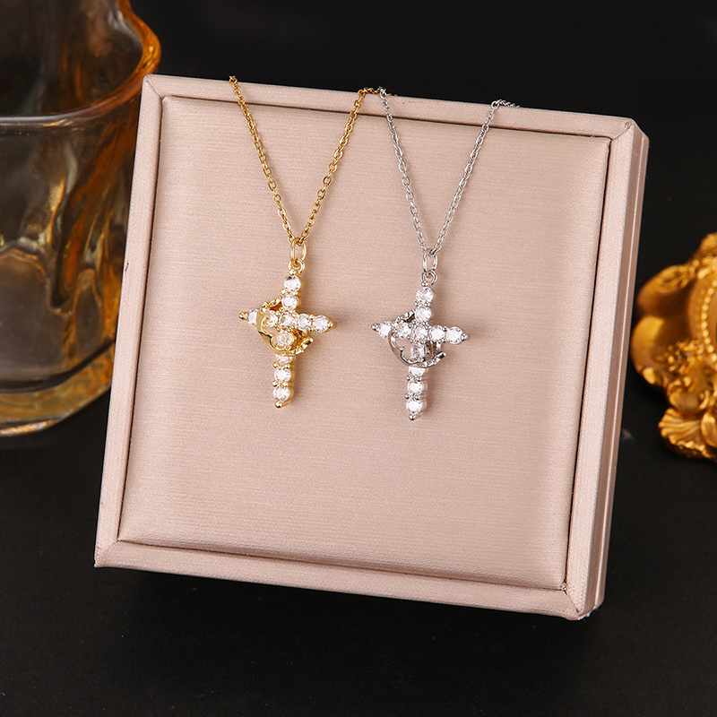 designer necklace Jewelry Necklaces Pendants Pendant Necklaces Lockets Strands Tennis Chokers Chains Simple Diamond Gold Necklace Faith Cross Jewelry