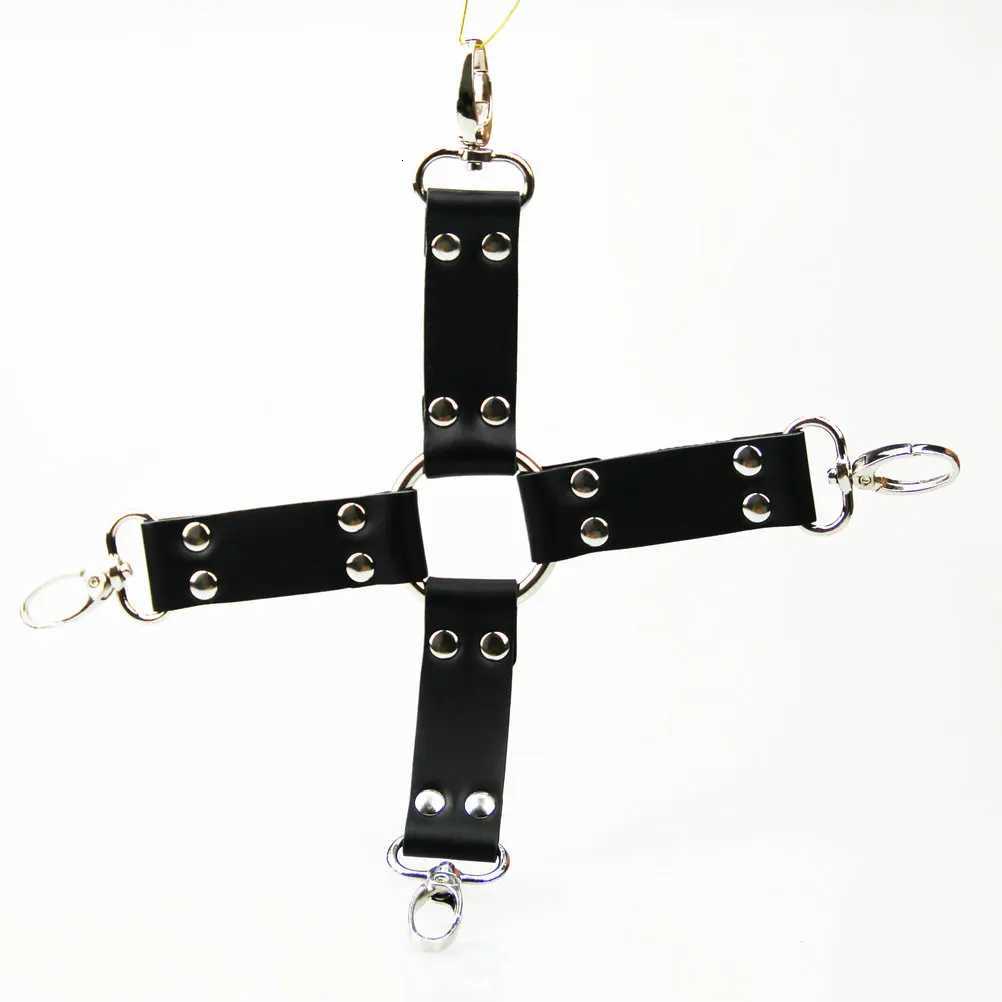 Sex Toys Leather Cross Buckle Tied Shackles Sex Products Handcuffs Leg Irons BDSM Sex Toys for Couples Handcuffs Hogtie XJ250813