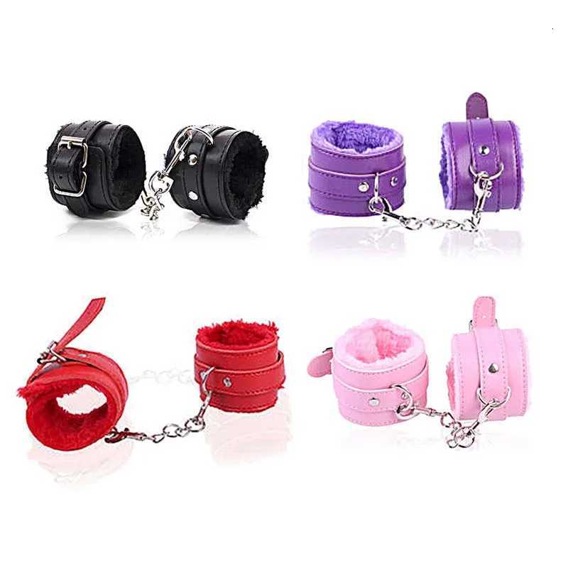 Pink Black Red BDSM Sexy Bondage Handcuffs Ankle Cuffs Adjustable Adult Game Erotic Sex Toy for Women Couples XJ250813