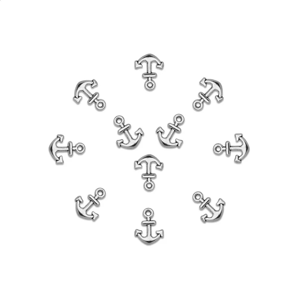100pcs/Lot--10x13mm Mini Cute Anchor Charms Marine Pendants Diy Bracelet Supplies Jewelry Accessories 250807